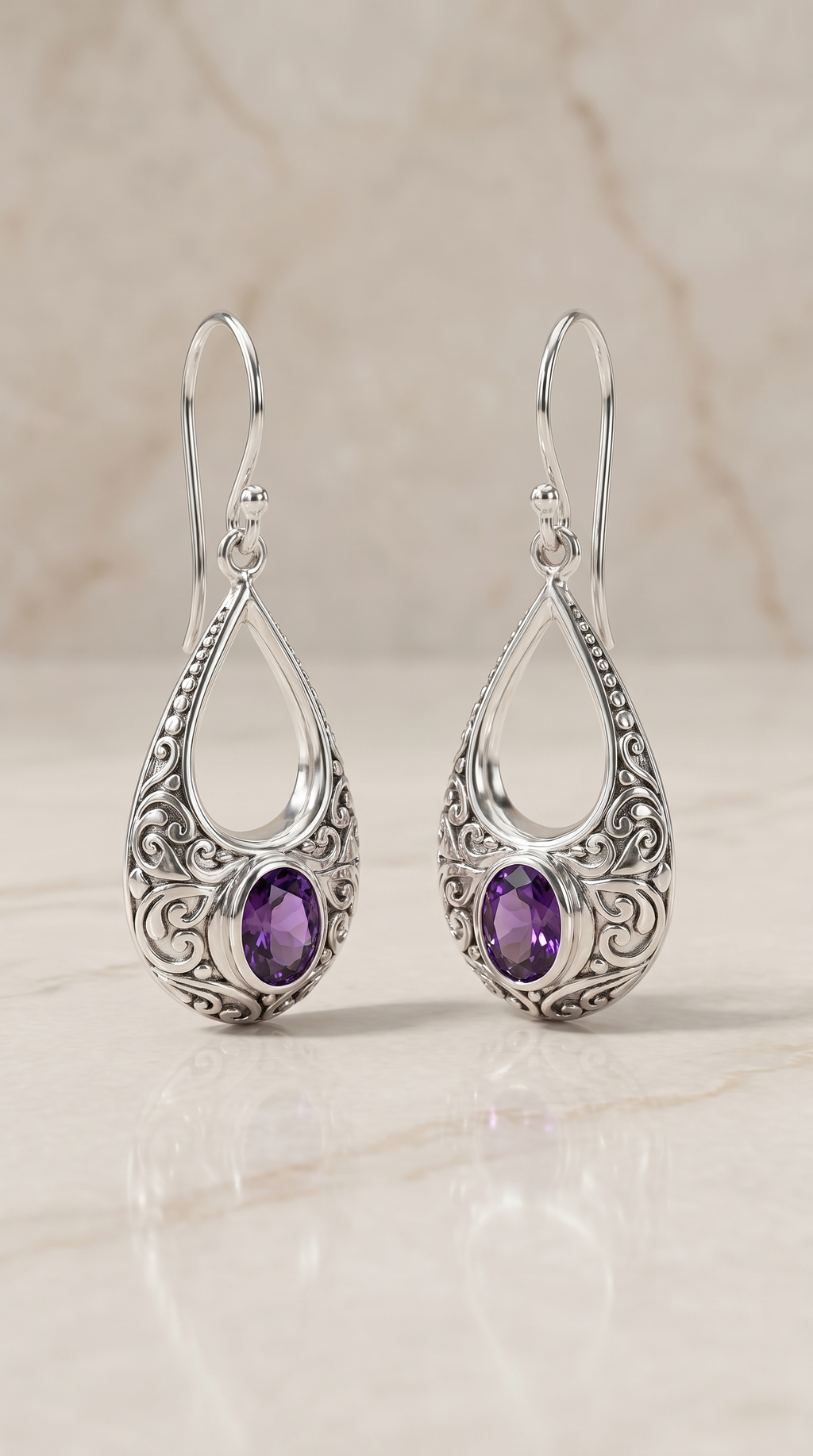 Amethyst Swirl Earrings EA044