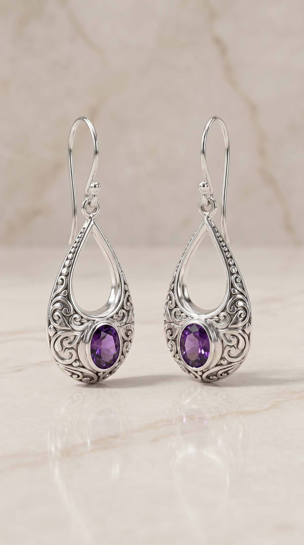 Amethyst Swirl Earrings EA044