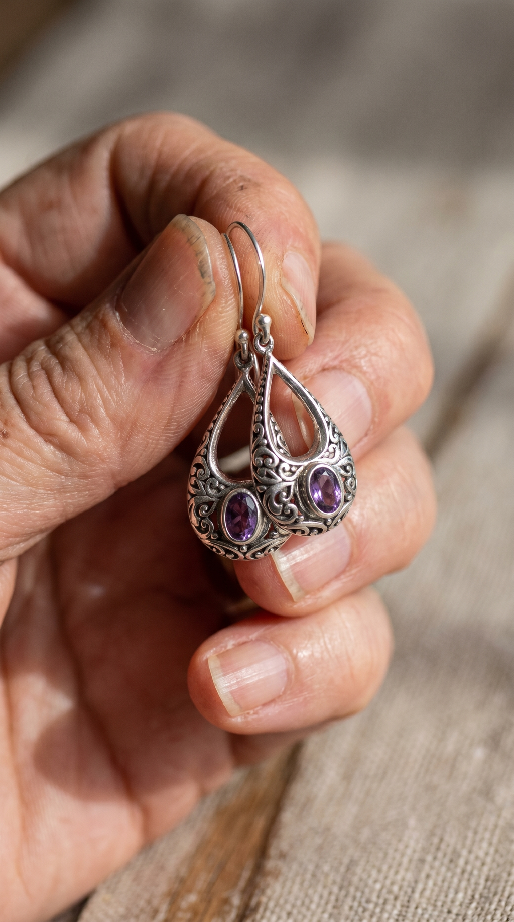 Amethyst Swirl Earrings EA044