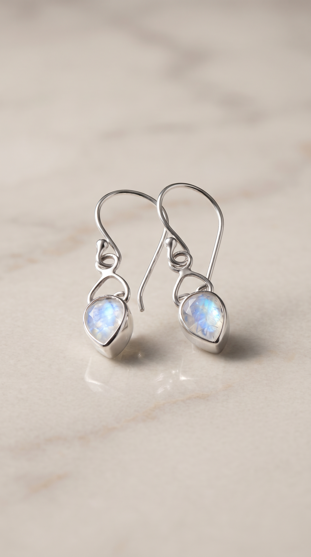Moonstone Halo Byron Earrings EA017