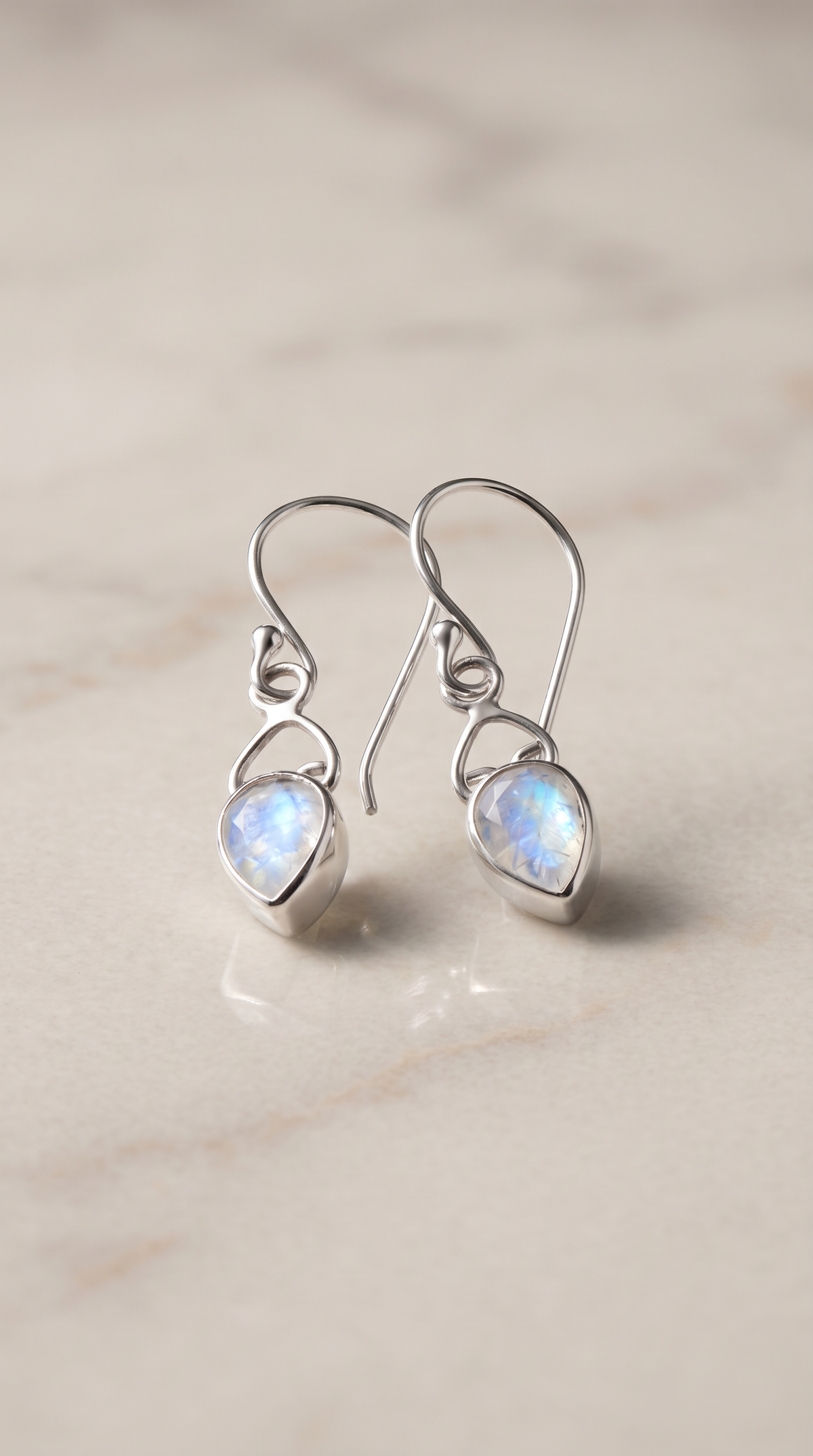 Moonstone Halo Byron Earrings EA017