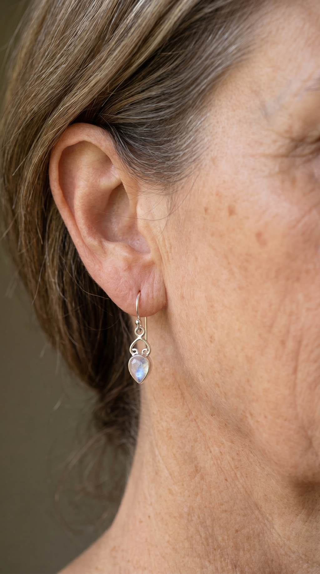 Moonstone Halo Byron Earrings EA017