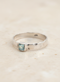 Blue Topaz Hammered Byron Ring RA017