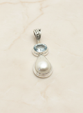 Pearl & Blue Topaz Byron Pendant PP050